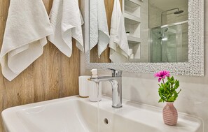 Douche, sèche-cheveux