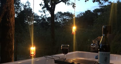 Lake Front Glamping Suite with a Bush Bathtub