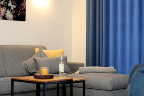 Télévision, cheminée, lecteur de DVD, médiathèque