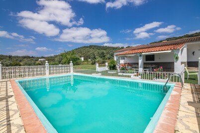 Villa 'La Blanca de Aroche' with Mountain Views, Private Pool & Wi-Fi