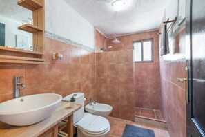 Ducha, secador de pelo y toallas