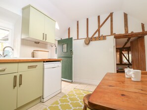 Fridge, dishwasher, electric kettle, toaster