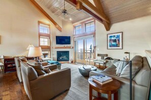 Televisión y chimenea 