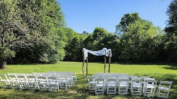 Outdoor banquet area