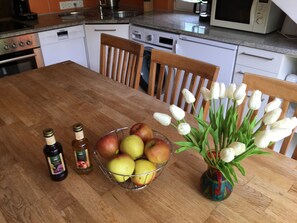 Kühlschrank, Mikrowelle, Herdplatte, Geschirrspüler