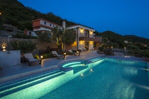 Front of property - evening/night - Villa Svinjista (Budva)