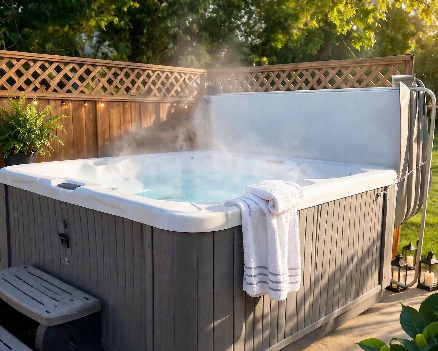 Banyera d'hidromassatge a l'aire lliure