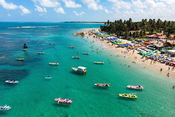 On the beach, white sand