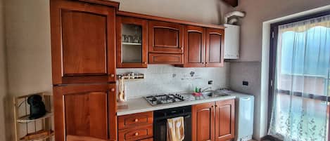 Fridge, oven, stovetop, coffee/tea maker