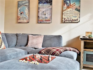 TV, fireplace - Riverbend Liftside Condo • Ski In/Out • Snowflake Lift • Pool+Hot Tub (Breckenridge)