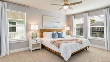 3 bedrooms, desk, iron/ironing board, travel cot