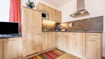 Kühlschrank, Mikrowelle, Herdplatte, Geschirrspüler