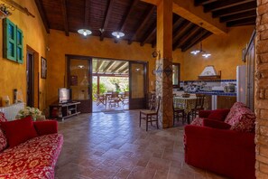 Televisión y chimenea 