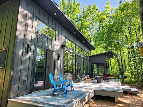 Lake Superior Beach with Porcupine Mountain Views