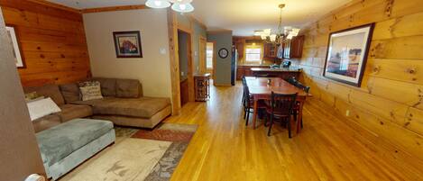 Televisión y chimenea