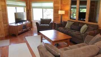 TV, DVD player, stereo