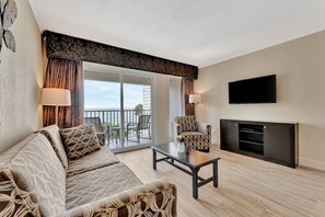 Executive Room | Living area | 55-inch Smart TV with digital channels, TV - Seaside Luxury Oasis with balcony (Tampa)