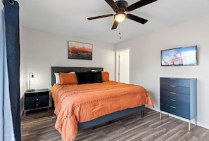 4 bedrooms, iron/ironing board, travel crib, WiFi