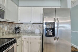 Fridge, microwave, oven, stovetop - Sea Banks 204, Two Bedroom, Two Bathroom, Oceanfront (Garden City Beach)