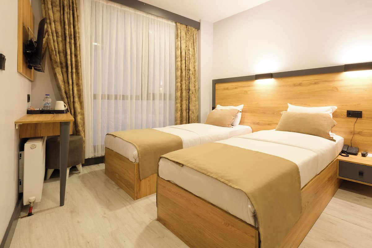 Habitación estándar con 2 camas individuales | 1 habitación, ropa de cama de alta calidad y minibar