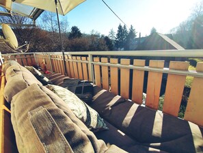 Terrace/patio - Family apartment - vacation home in historic Herrstein on Edelsteinstrasse (Herrstein)