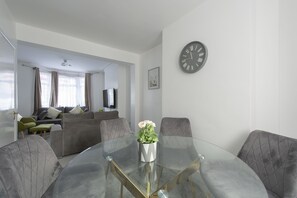 55-inch Smart TV with satellite channels, TV - Fortified Three Bedroom Home (London)