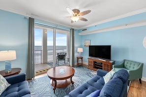 Condo, Multiple Beds, Hot Tub, Ocean View | Living area | 40-inch TV with digital channels