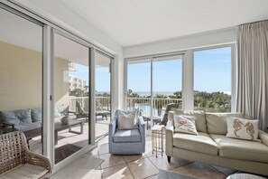 Condo, Multiple Beds, Pool Access, Ocean View | Living area | 40-inch TV with digital channels - Fun In The Sun! Crescent at Miramar - Gulf Front+beach Chairs (Miramar Beach)