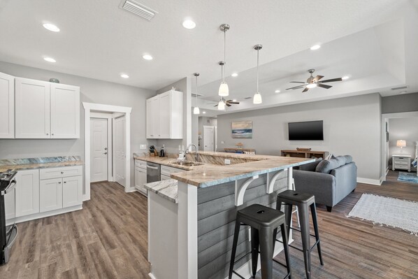 Talo, useita sänkyjä, patio, valtamerinäköala | Yksityinen keittiö