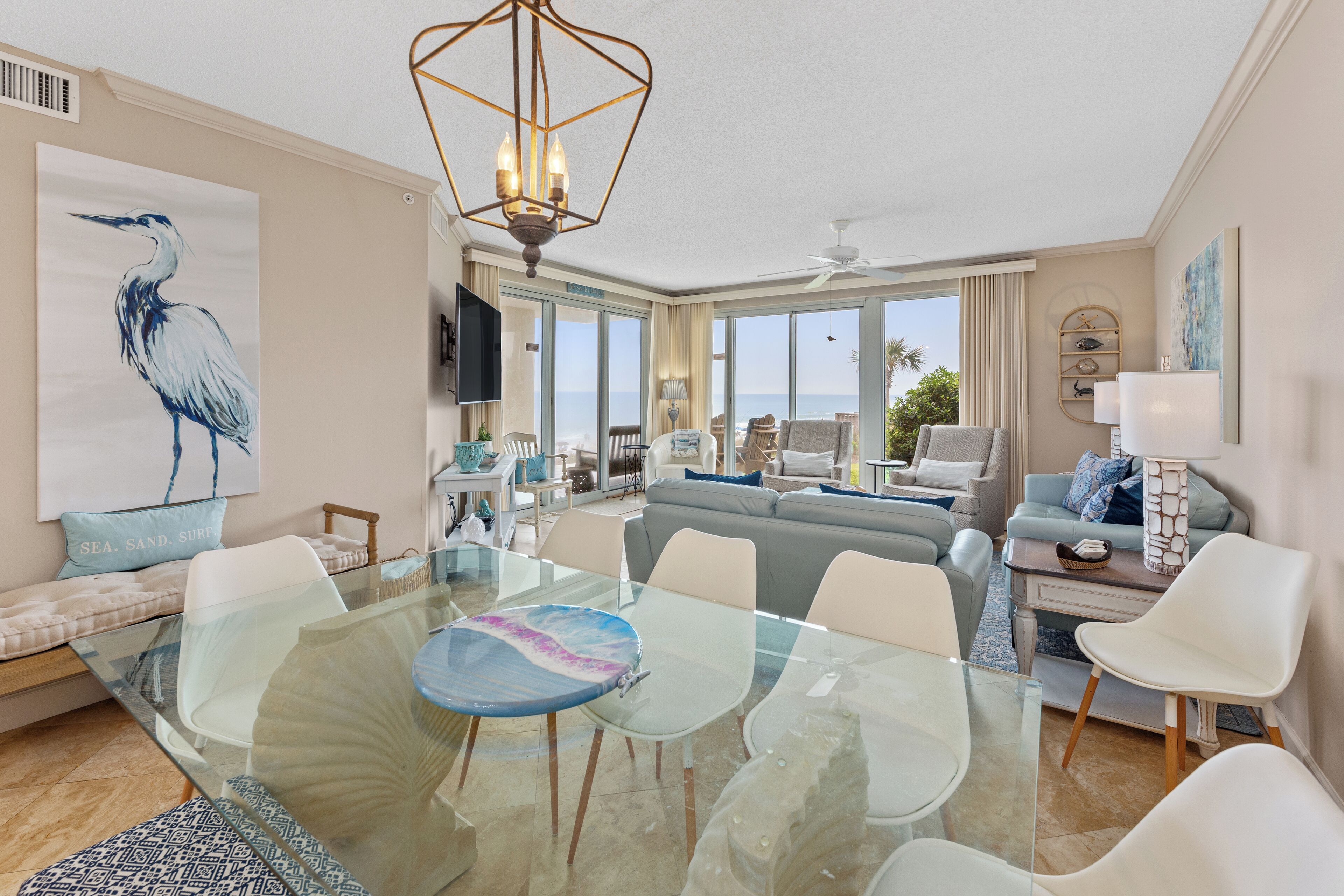Condo, Multiple Beds, Balcony, Ocean View | Living area