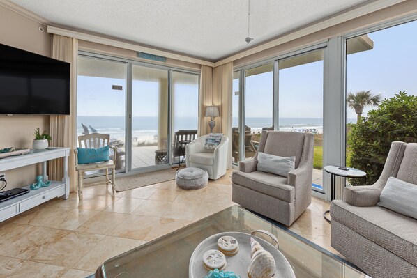 Condo, Multiple Beds, Balcony, Ocean View | Living area | 40-inch TV with digital channels - Elegant 4BD 4Ba With Stunning Ocean Views and Direct Beach & Pool Access (Miramar Beach)