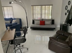 Family House, 3 Bedrooms, Kitchen, Resort View | Living area | 65-inch Smart TV with cable channels, TV, streaming services