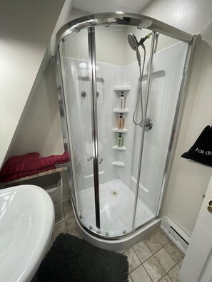 Shower, hair dryer, towels, soap - Beautiful Quiet Boston-Edison Historical District (Detroit)