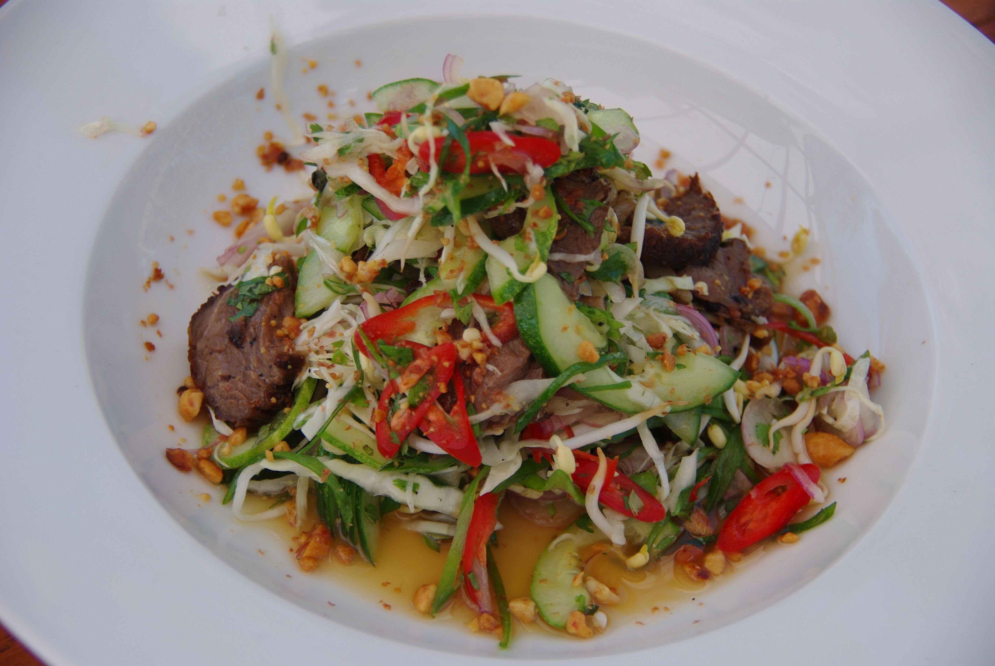A plate of food with various ingredients.