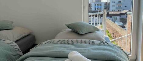 1 غرفة نوم وواي فاي وملاءات أسرّة