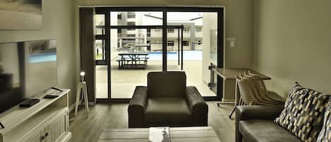 53-inch flat-screen TV with cable channels