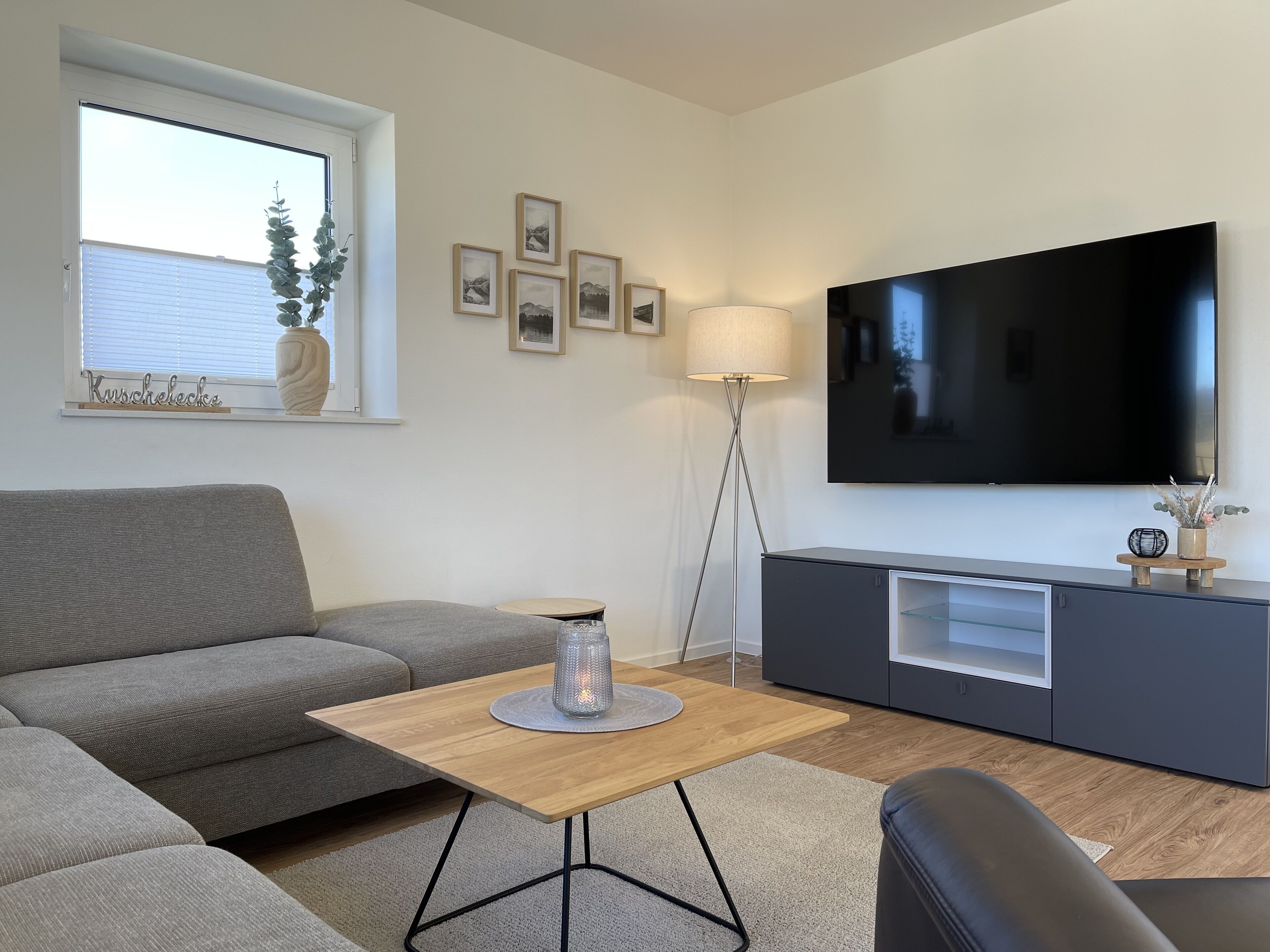 Townhome | Living area | Flat-screen TV, heated floors
