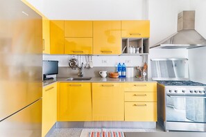 Fridge, oven, stovetop, dishwasher