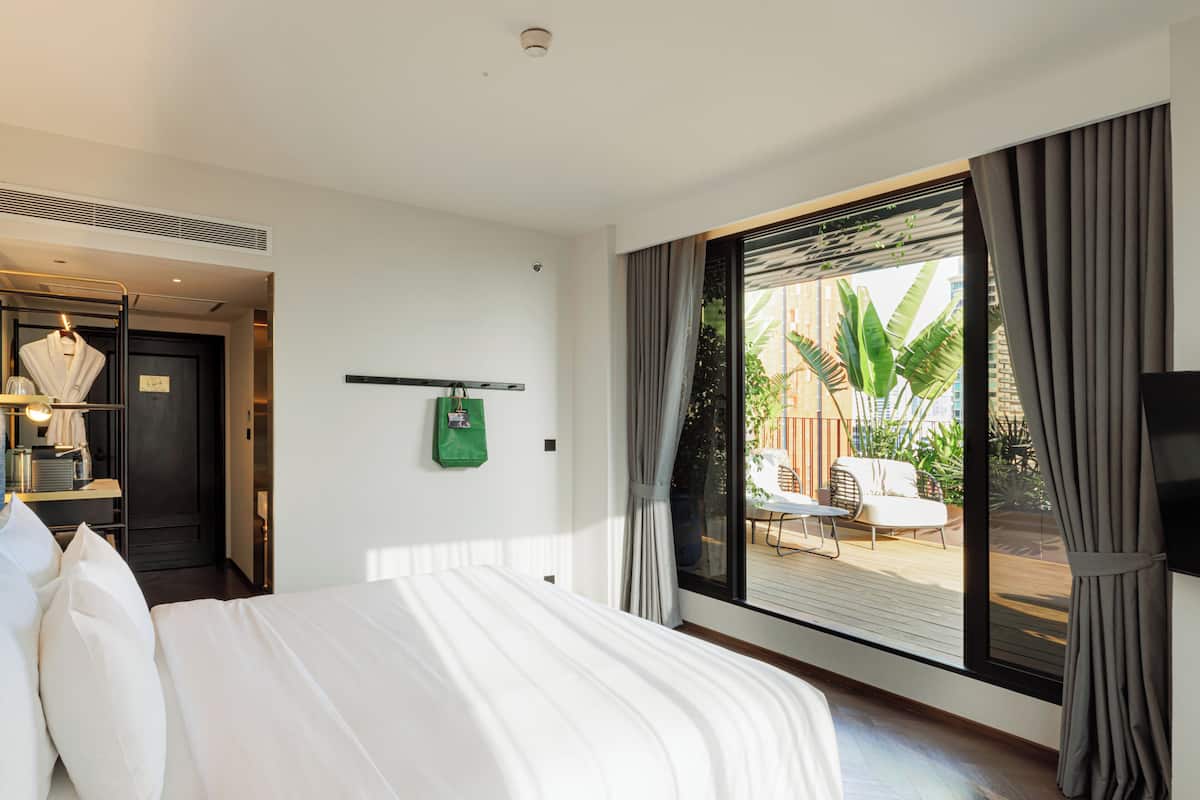 Kamer (Sky Terrace) | 1 slaapkamer, luxe beddengoed, donzen dekbedden, pillowtop-bedden