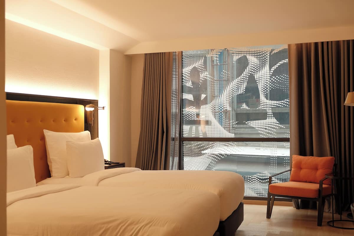 Twin kamer (Downtown) | 1 slaapkamer, luxe beddengoed, donzen dekbedden, pillowtop-bedden