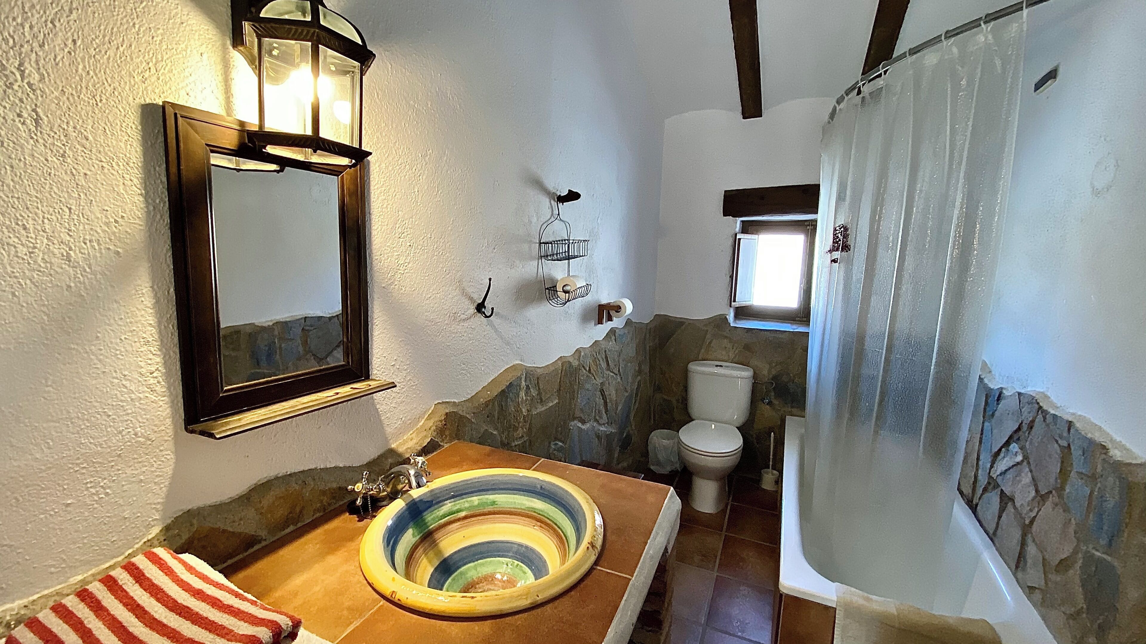 Shower, bidet, towels, toilet paper