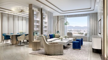 总统套房, 2 间卧室 | 高档床上用品、记忆海绵床垫、迷你吧、客房内保险箱