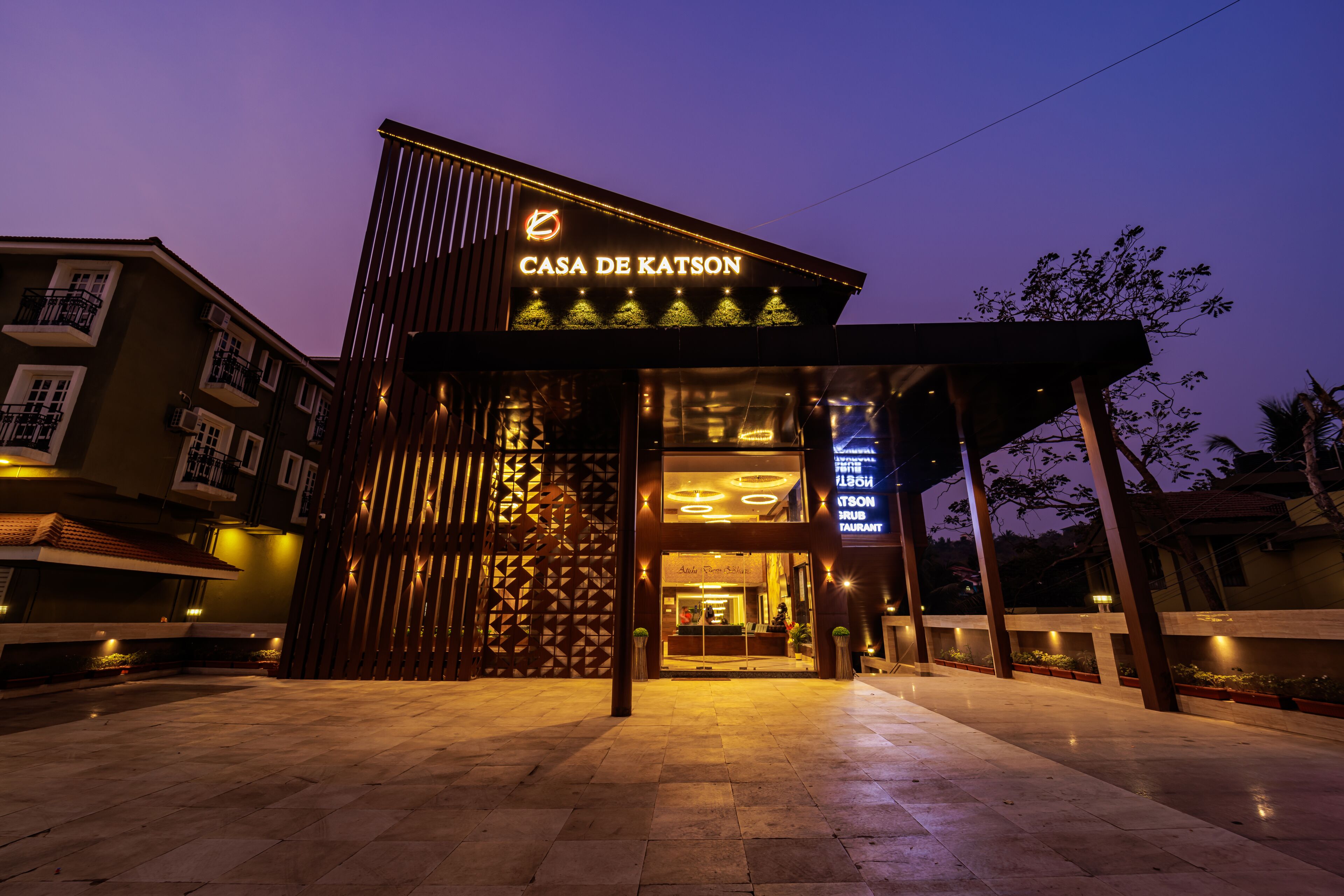 Front of property – evening/night