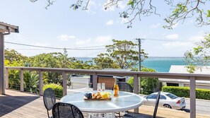 Outdoor dining - Dukes , 31 Gloucester St - spectacular water views and the added comfort of air conditioning and Wi-Fi (Nelson Bay)