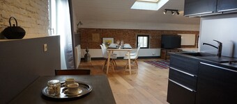 Loft-style apartment - 80m2, quiet, close to Airbus and MEETT