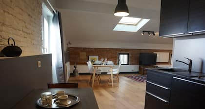 Loft-style apartment - 80m2, quiet, close to Airbus and MEETT