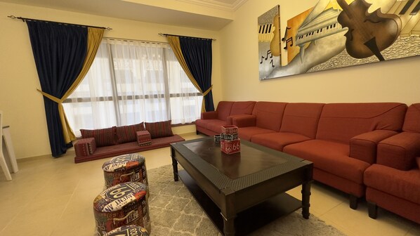 Living area - Route 66 Beach Hostel (Dubai)