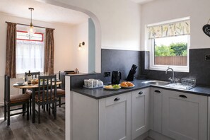 Fridge, microwave, oven, toaster