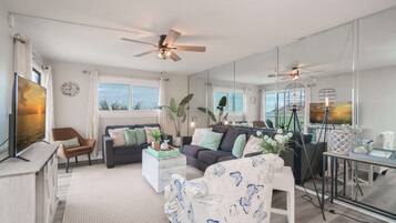 Condo, Multiple Beds, Balcony, Ocean View (Bethy’s Beachy Beauty) | Living area | 42-inch flat-screen TV with digital channels