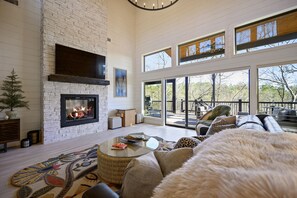 Smart TV, fireplace, video games